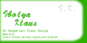 ibolya klaus business card